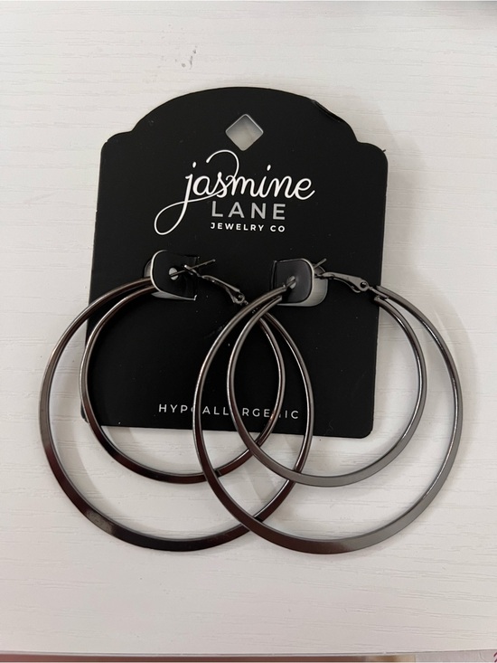 Jasmine lane Jewelry - Jasmine Lane Jewelry Co Hypoallergenic Gunmetal Double Hoop Earrings NWT